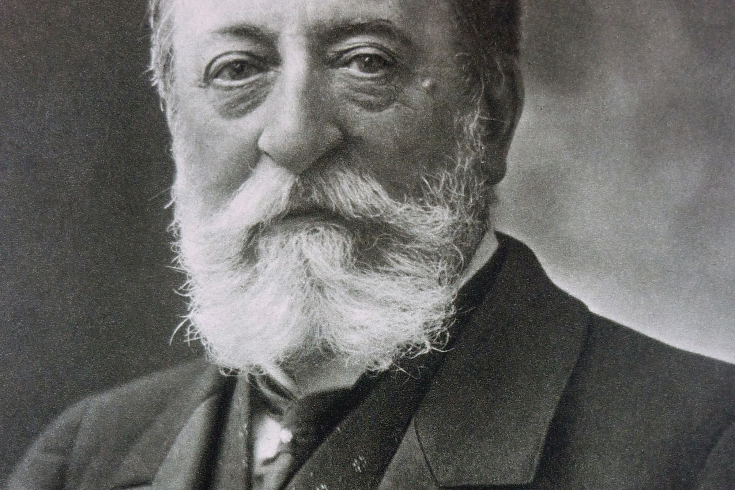 Black-and-white portrait of Camille Saint-Saëns