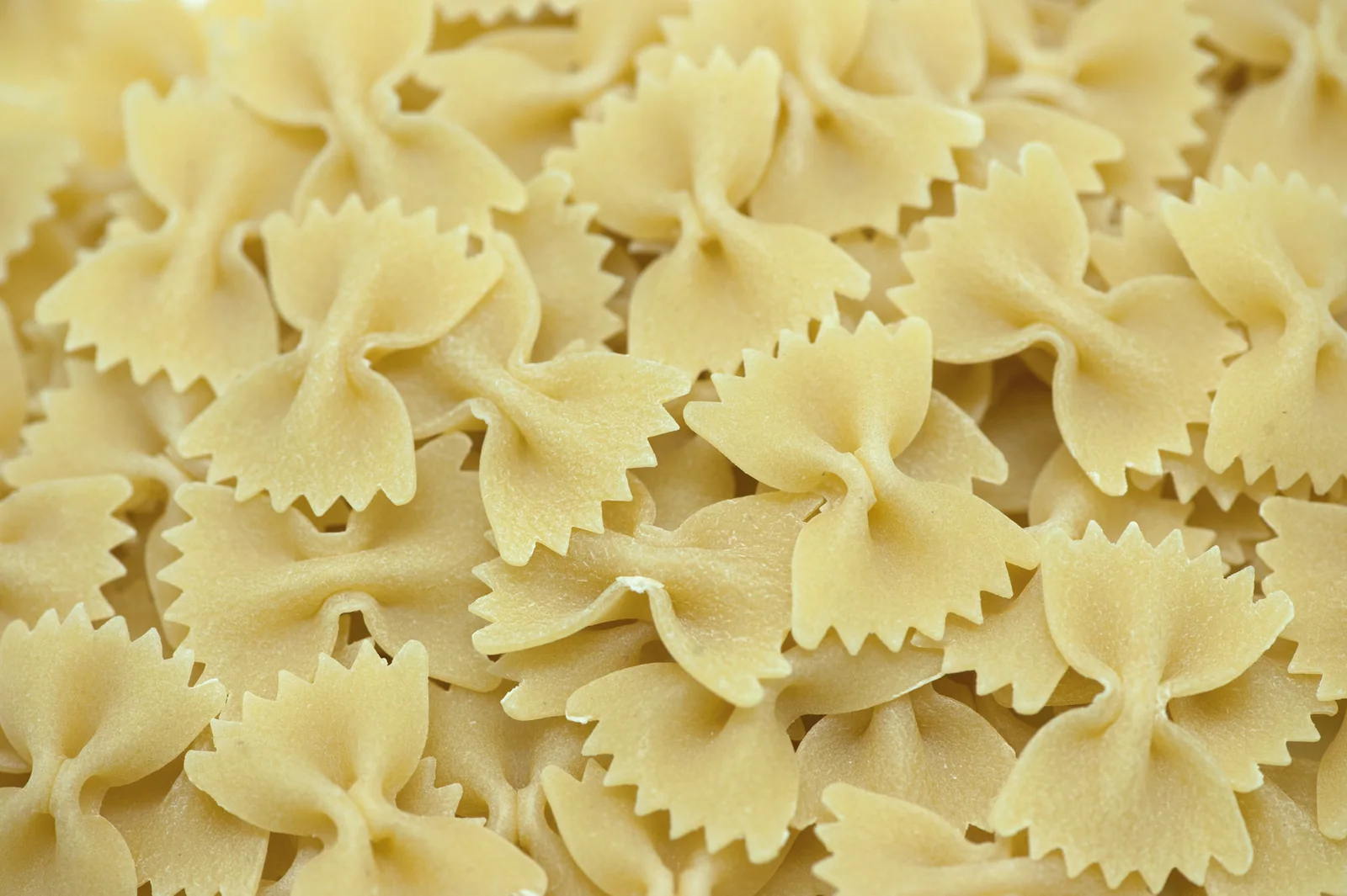Dried farfalle pinched in the center into butterfly shapes