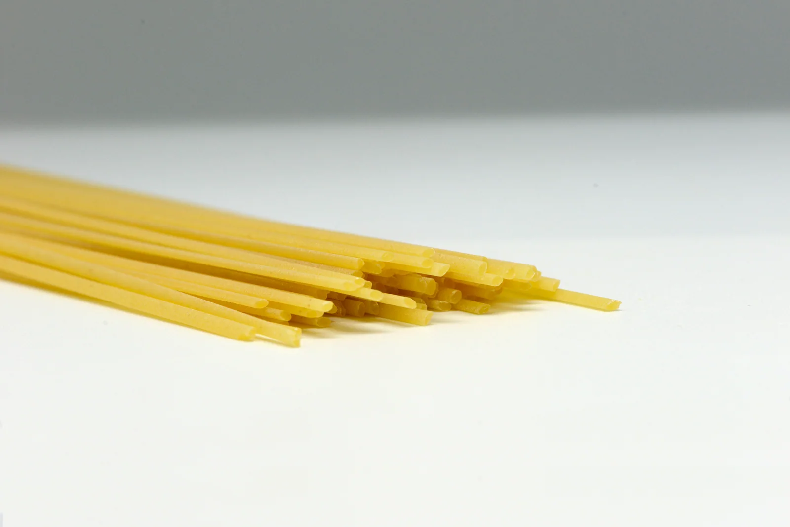 Dried linguine with long, narrow, flattened strands